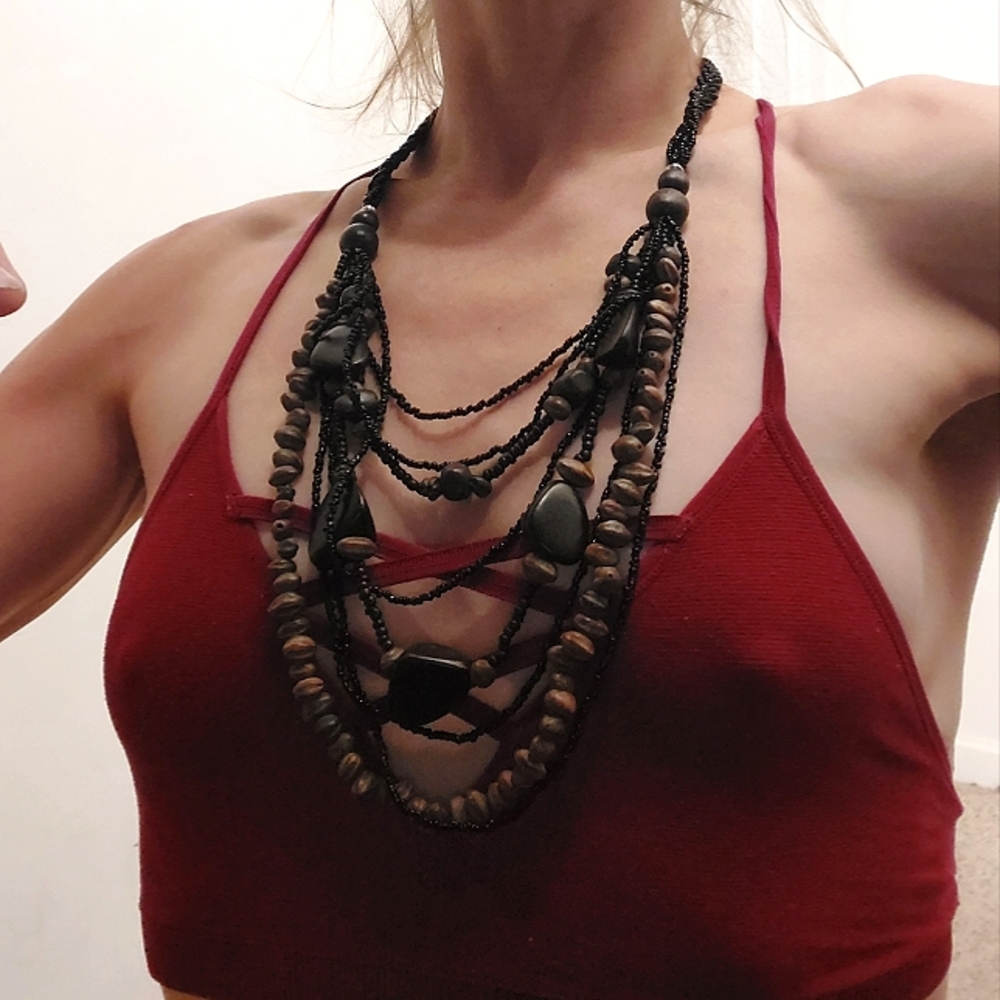 Vintage boho 8-strand beaded necklace